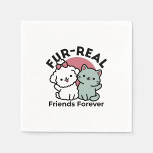 Schattigee Cat & Dog 'Fur-Real Friends Forever' On Servet