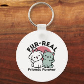 Schattigee Cat & Dog 'Fur-Real Friends Forever' On Sleutelhanger (Voorkant)