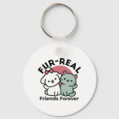 Schattigee Cat & Dog 'Fur-Real Friends Forever' On Sleutelhanger (Achterkant)
