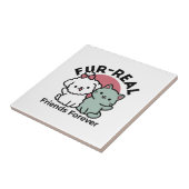 Schattigee Cat & Dog 'Fur-Real Friends Forever' On Tegeltje (Zijkant)