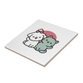 Schattigee Cat & Dog 'Fur-Real Friends Forever' On Tegeltje (Zijkant)