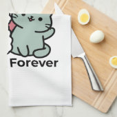 Schattigee Cat & Dog 'Fur-Real Friends Forever' On Theedoek (Quarter Fold)