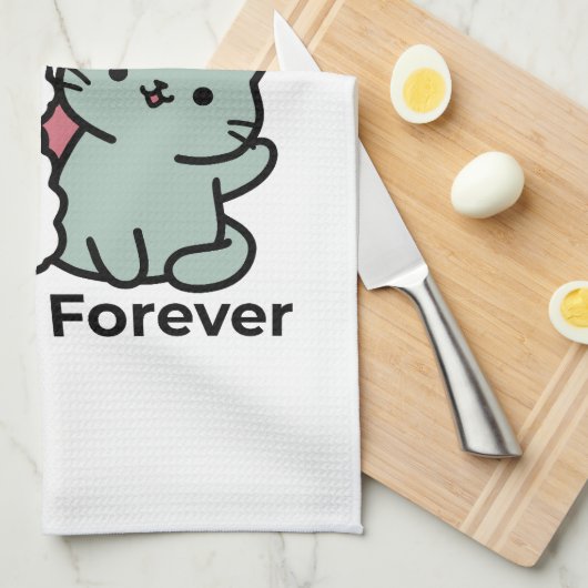 Schattigee Cat & Dog 'Fur-Real Friends Forever' On Theedoek (Quarter Fold)