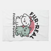 Schattigee Cat & Dog 'Fur-Real Friends Forever' On Theedoek (Horizontaal)