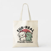 Schattigee Cat & Dog 'Fur-Real Friends Forever' On Tote Bag (Achterkant)