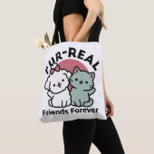 Schattigee Cat & Dog 'Fur-Real Friends Forever' On Tote Bag (Dichtbij)