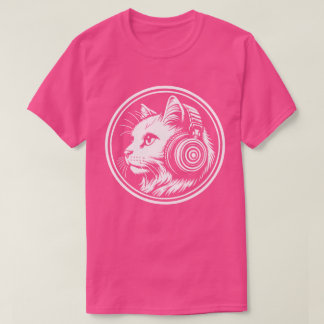 Schattigee Cat Dragen Hoofdtelefoon T-shirt