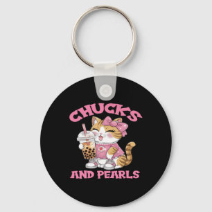 Schattigee Cat Drink Bubble Tea Kitten Lover Sleutelhanger