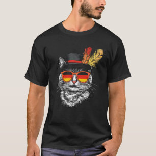 Schattigee Cat Duitse vlag Oktoberfest Kostuum Dui T-shirt