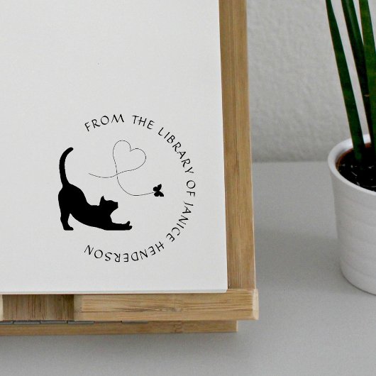 Schattigee Cat Elegant Eenvoudig Boek uit de Bibli Rubberstempel