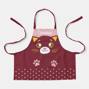 Schattigee Cat Face Polka Dots voor Kids All-Over  Schort