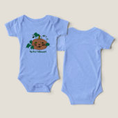 Schattigee Cat Face Pumpkin shirten voor Baby (Ontwerp Voorkant & Achterkant)
