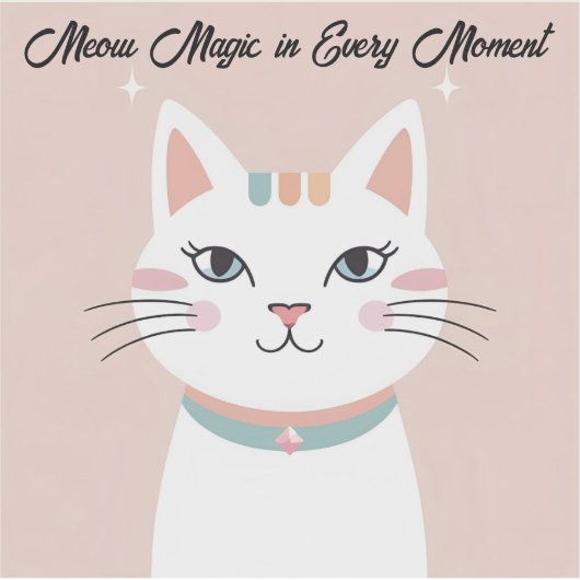 Schattigee Cat Face Sticker – PixelCharm Studio (Voorkant)