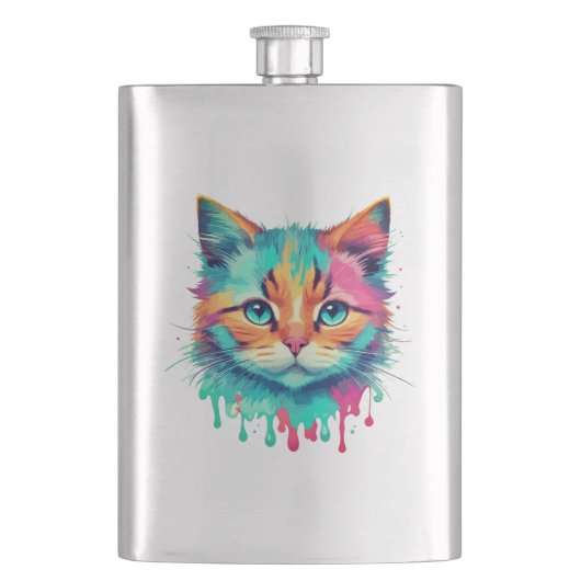 Schattigee Cat Face veelkleurig design-89059 Flacon (Voorkant)