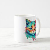 Schattigee Cat Face veelkleurig design-89059 Koffiemok (Voorkant rechts)