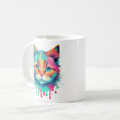 Schattigee Cat Face veelkleurig design-89059 Koffiemok (Voorkant links)