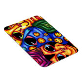 Schattigee Cat Faces kleurrijke dierenkunst Magneet (Rechterzijde)