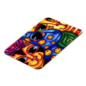 Schattigee Cat Faces kleurrijke dierenkunst Magneet (Linkerzijde)