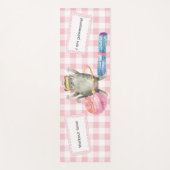 Schattigee Cat Fitness Motivatie Pink Gingham Yogamat (Voorkant)