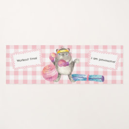 Schattigee Cat Fitness Motivatie Roze Yogamat
