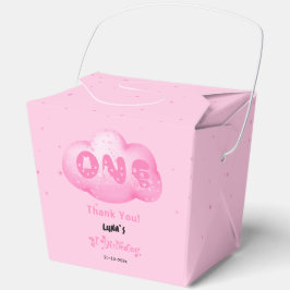 Schattigee Cat Font Waterverf Roze Cloud 1e Verjaa Bedankdoosjes