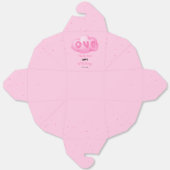 Schattigee Cat Font Waterverf Roze Cloud 1e Verjaa Bedankdoosjes (Ongevouwen)