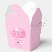 Schattigee Cat Font Waterverf Roze Cloud 1e Verjaa Bedankdoosjes (Open)