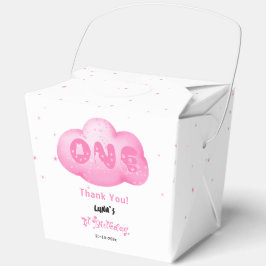 Schattigee Cat Font Waterverf Roze Cloud 1e Verjaa Bedankdoosjes