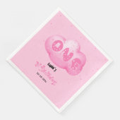 Schattigee Cat Font Waterverf Roze Cloud 1e Verjaa Servet (Hoek)