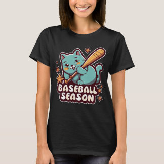 Schattigee Cat Funny Baseball T-shirt