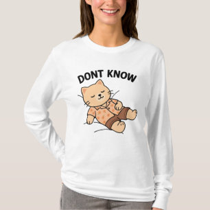 Schattigee Cat Funny Quote - Weet niet luie stemmi T-shirt
