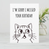 Schattigee Cat Funny Verjaardag Kaart (Staand voorkant)