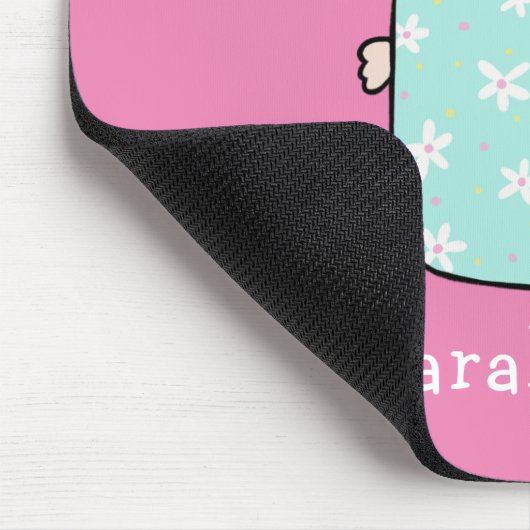 Schattigee Cat gepersonaliseerde aangepaste naam r Muismat (Hoek)