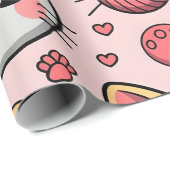 Schattigee Cat Gezichten Wrapping Paper - Kawaii K Cadeaupapier (Rol Hoek)