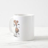 Schattigee Cat Ghost Iced Coffee Funny Ghost Hallo Koffiemok (Voorkant links)