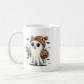 Schattigee Cat Ghost Iced Coffee Funny Ghost Hallo Koffiemok (Links)