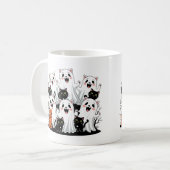 Schattigee Cat-Ghost & Pumpkin Halloween Mok (Voorkant links)
