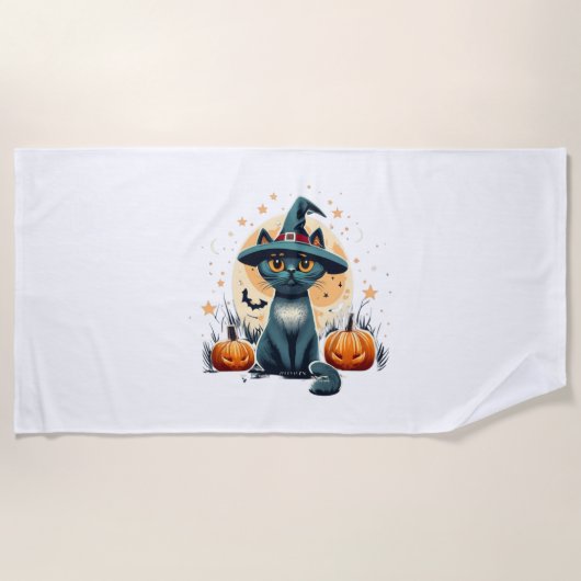 Schattigee cat graphics omgeven 1 strandlaken (Voorkant)