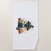 Schattigee cat graphics omgeven 1 strandlaken (Voorkant)