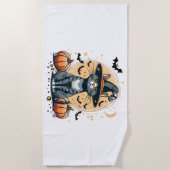 Schattigee CAT-graphics omgeven Strandlaken (Voorkant)