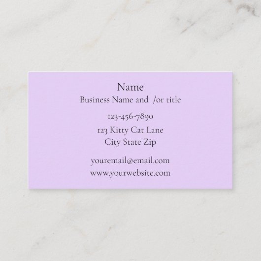 Schattigee Cat Groomer Visitekaartje (Achterkant)