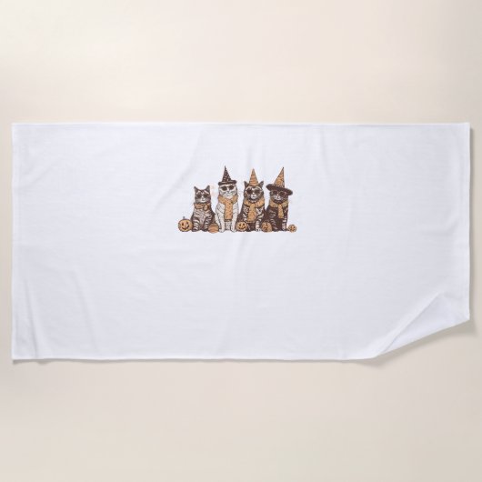 Schattigee Cat Halloween Kat Halloween Dieren Pet  Strandlaken (Voorkant)