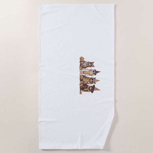 Schattigee Cat Halloween Kat Halloween Dieren Pet  Strandlaken (Voorkant)