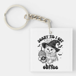 Schattigee Cat Halloween koffie Sleutelhanger