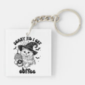 Schattigee Cat Halloween koffie Sleutelhanger (Achterkant)