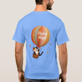 Schattigee Cat Hete Luchtballon Whimsical Art T-shirt (Achterkant)