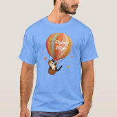Schattigee Cat Hete Luchtballon Whimsical Art T-shirt (Voorkant)