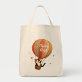 Schattigee Cat Hete Luchtballon Whimsical Art Tote Bag (Voorkant)