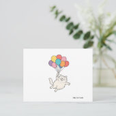 Schattigee Cat Holding Balloons Briefkaart (Staand voorkant)