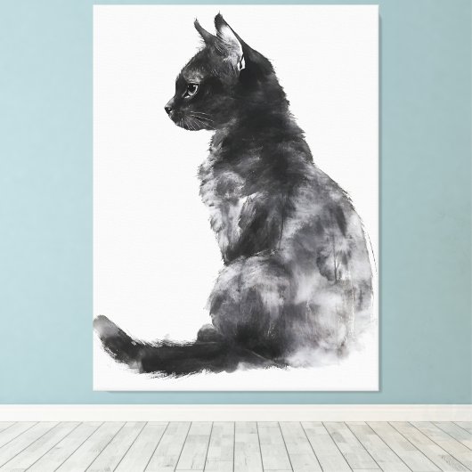 Schattigee Cat Home Decor Canvas Art Wall Art Afdruk (Insitu (Houten vloer))